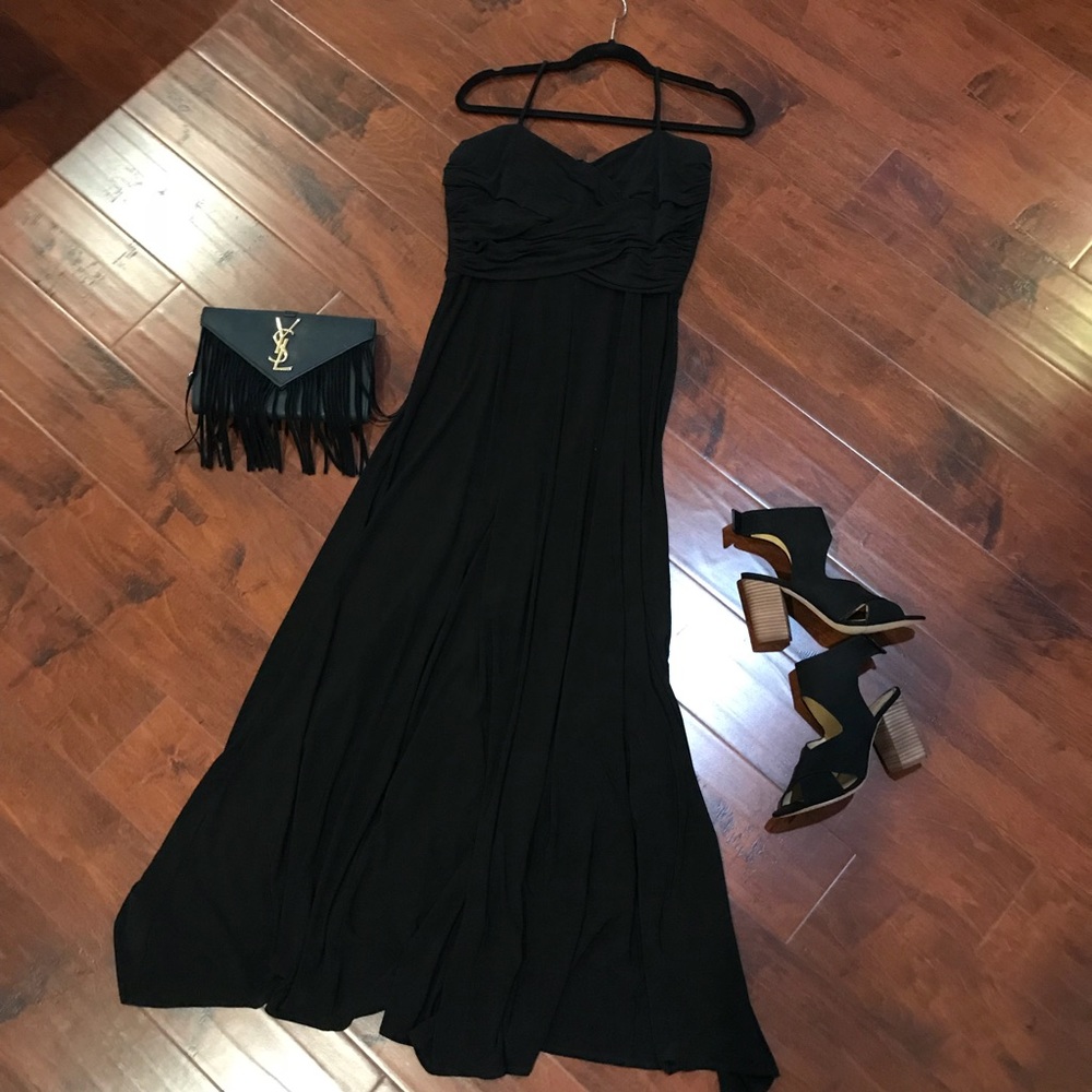 Long Black Formal Maxi Gown Sweetheart Bandage Top